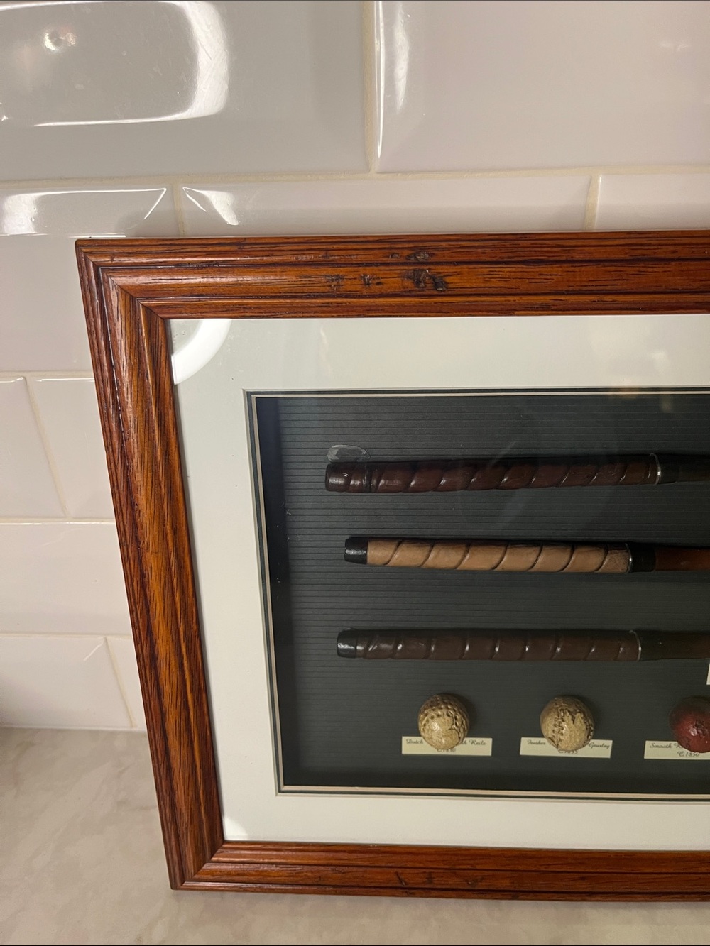 Framed History of Golf Evolution of Clubs Irons Balls Shadow Box Display Vintage - Picture 2 of 13